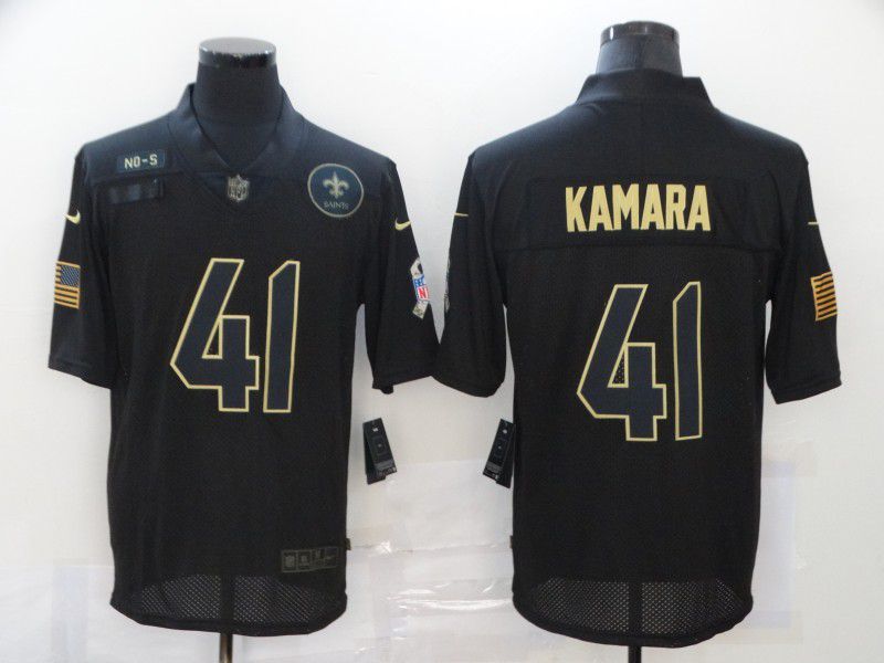 Men New Orleans Saints #41 Kamara Black gold lettering 2020 Nike NFL Jersey
